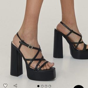 *SOLD* NASTY GAL STRAPPY PLATFORMS